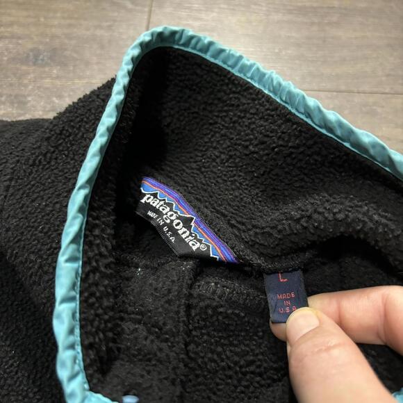 Vintage Patagonia synchilla jacket Black Made In Usa - Picture 7 of 7